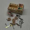 Montessori Car Screwdriver Board Set Car LED Busy Board Light Switch Montessori Toy for Toddlers, Wooden Busy truck Kids Tools Set, Fine Motor Skills Activities Sensory Educational Toys for Kids
