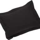 Crescent Tailored 100% Pure Natural Cotton Standard Pillow Shams - Hypoallergenic - 200 TC 26"x30" (Black)