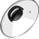 Tempered Glass Pan Lid, 8" Pot Lid with Heat Resistant Handle, Pan Cover for Frying Pan, Skillet, Cast Iron, Wok, Universal Cookware