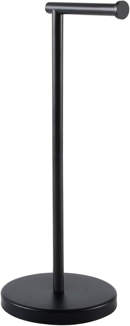KES Bathroom Toilet Paper Holder Stand Modern Tissue Roll Holder SUS304 Stainless Steel Rustproof Freestanding 20.2" H, Matte Black BPH283S1-BK