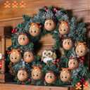 Sumind 12 Pcs Glass Christmas Gingerbread Ornaments 3D Gingerbread Face Decorations for Christmas Tree with Bow 2.36 Inch Glass Ball Hanging Decor for Xmas Indoor Outdoor Holiday Party Supplies