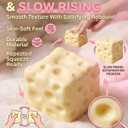 Jumbo Slow Rising Squeeze Cheese Cube, Pink Cheese Squishy Stress Relief, Shapeable Sensory Fidget for Adults, Soft Sugar Squish Ball, Big Cheeses Stress Toy Desk Gift
