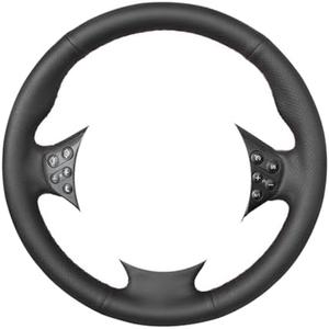 MEWANT Hand-Stitched Black Artificial Leather Steering Wheel Cover Wrap for BMW 5 Series E39 1999-2001 / M3 1998-1999 / Z3 E36/8 2000 2001 2002