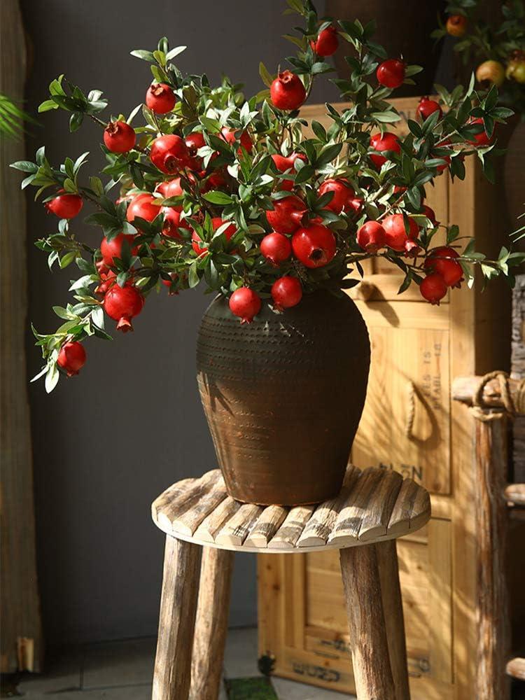 Okngr Artificial Pomegranate Branch, 3pcs Artificial Rosehip Berries 31.5inch Fake Berries Decor Simulation Pomegranate Bouquet Artificial Branches Winter Decorative for Home, Holiday Decoration (Red)
