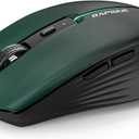 RAPIQUE Bluetooth Wireless Mouse Bluetooth 5.1 & 2.4G Dual Connectivity, Rechargeable USB-C, Silent Click, Ergonomic 6-Button for Windows/macOS/Android/iOS/Laptop/MacBook(Green-to-Black)