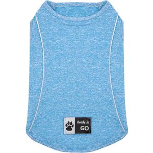 KYEESE Dogs Shirt for Small Dogs Quick Dry Soft Breathable Dog T-Shirt with Reflective Stripe Athletic Tank Top Lightweight Sleeveless Vest Dog Clothes (Large (13-19lbs), 1#Blue)