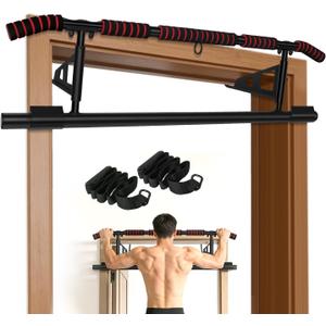 Fitness Pull Up Bar for Doorway, No Screwing or Slipping, Multi Padded Grips, Strength Training, 250 Lbs Capacity