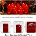 Eebuss Flameless Candles with Embedded Star String, Battery Operated LED Pillar Candles with Timer and Remote Control,Home Decorating for Ambiance Set of 7 (Red)
