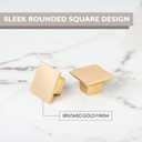Ilyapa Wide Square Cabinet Knob, Gold 10 Pack 1 inch Kitchen Cabinet Knob Drawer Pull Handle Hardware