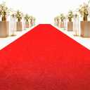 Red Carpet Runner 3x10 Ft, Non-Slip Rubber Backing Aisle Rug, 0.2" Thick Indoor Outdoor Red Runner for Weddings, Parties, Events, Hollywood Walkway, Easy to Clean & Reusable