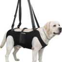 Dog Lift Harness with Pocket Full Body Dog Harness with Adjustable Handle Dog Carrying Sling Pet Legs Support Sling for Senior Dogs Joint Injuries Post Surgery Recovery Hiking,Black,XL