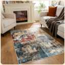 Istana 4x6 Area Rug - Multi/Red Rugs for Living Room 4x6 - Foldable Rugs for Bedroom - Stain Resistant Washable Rug - Eco-Friendly Boho Area Rugs - Easy to Clean Living Room Rug 4 x 6