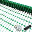 PotatoLife Plastic Mesh Fence, Extra Strength 40''x100' Roll with 50 Zip Ties, Resuable Temporary Netting for Garden Fencing, Snow Fencing, Animal Barrier, Poultry, Deer, Dog, Construction, Green
