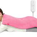 Comfytemp Extra Large Heating Pad for Back & Period, 33''x 17'' Electric Heating Pads for Neck/Shoulder, FSA Eligible Electric Throw, Mothers Day Gifts for Mom Women, Washable, Auto Shut Off, Pink