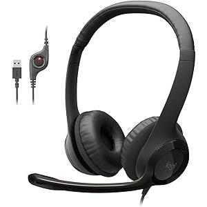 2512MEG23BL9 Logitech H390 USB Computer Headset Black  Noise Cancelling Microphone