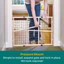 MYPET Wire Mesh Dog Gate: 26.5"-42" Wide Pressure Mounted with No Tools; Expandable, Durable Pet Gates for Doors and Hallways, 23" Tall, Made with Sustainable Hardwood