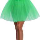 Women's, Teen, Adult Classic Elastic 3, 4, 5 Layered Tulle Tutu Skirt (Green)