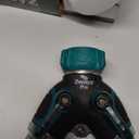 2WAYZ Hose Splitter 2 Way Heavy Duty Outdoor Faucet and Garden Connector - Water Spigot Splitter - Durable All-Metal Y Adapter with Shut-Off Valve - 4 x 4 x 1.5