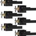 Passage Door Knob Black Door Knobs Interior Keyless Entry Door Lock with Handle Matte Black Door Handle Interior Door Lever Lock (6 Pack)