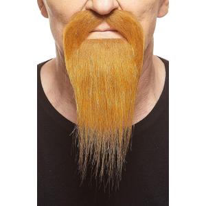Mustaches Self Adhesive, Novelty, Ducktail Fake Beard, False Facial Hair, Costume Accessory for Adults, Ginger Color