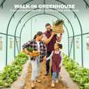 10x7x7 FT Walk-in Greenhouse for Outdoors for Winter Plant Protection,6-Ventilated Screen Window Portable Greenhouse W/ 2-Zipper Door,PE Cover & Heavy Duty Frame