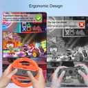 3 x Lyvix 4 Pack Steering Wheel for Nintendo Switch 2 / Switch Joycon, Mario Cart Racing Wheel Accessories Multi Compatible with NS2/NS/OLED Joy Con Controller with Anti-Slip