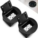 Kanayu 2 Pack Recessed Floor Outlet 3.98"x 3.66"x 4" 1-Gang with 4.8a USB Chargers 20 Amp Floor Receptacles Round Hidden Outlet Kit Electrical Waterproof Box Cover, Etl Listed(Black)