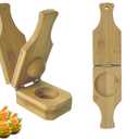 Bamboo Tostones Plantain Press Plantain Smasher Maker - Authentic Caribbean Flavor, 2-in-1 Tostones and Plantain Cups, Perfect for Tostones and Stuffed Plantains,6.8 * 3 * 2.36inch