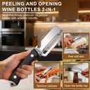 2Pcs Premium Vegetable Peeler with Wooden Handle and Bottle Opener,Multifunctional 3-in-1 Stainless Steel Kitchen Tool for various fruits and vegetables that require peelingBlack + Brown