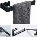 JOPOFI 2-Piece Hand Towel Holder, Towel Ring - Thicken SUS 304 Stainless Steel Towel Holder for Bathroom Wall, 8" Rectangular Modern Design Hand Towel Bar, Contemporary Hand Towel Rack - Matte Black