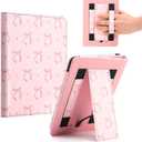 Pink Bow Case for 7" Kindle Paperwhite 2024 12th Generation/6.8" Paperwhite 11th Gen,Hand Strap Stand Cover Sleeve for Kindle Colorsoft Signature Edtion,2025 Cute Coquette Ereader Ebook Gifts