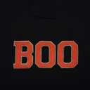 MYHALF Halloween Sweatshirt for Women Boo Embroidered Sweaters Cute Spooky Season Shirt Long Sleeve Fall Winter Pullover Tops (Black, L)