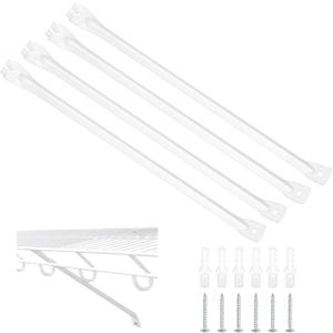 4 Set 16 Inch Support Brackets for Wire Shelving Wire Bracket Shelf Set Closet Shelf Brackets with Anchors and Pins for Installation Wardrobe Wall Shelving Support Closet
