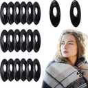 20Pcs Hijab Pins for Women Black Double Pin Scarf Clips and Safety Locking Clip Accessories Small Stretchy Plastic Pin for Clothes and Scarf Secure Fasteners for Daily Wear
