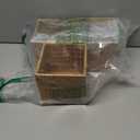 3 Pcs Square Rattan Tissue Box Cover Decorative Hand Wicker Woven Tissue Box Holder 5.5'' x 5.5'' x 5.5'' Boho Natural Tissue Cube Napkin Holder for Bathroom, Office, Car Accessories (Wood