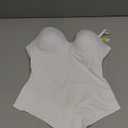 Maidenform Womens Tummy Shaping Thong Bodysuit, Multiway Thong Shaper, Firm Control (Medium, White)