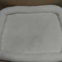 FurHaven Dog Bed for Small Dogs & Cats, Bolster Crate Pad with Soft Supportive Base for Carriers & Kennels, Machine Washable, Small, Sherpa Fleece, Cream