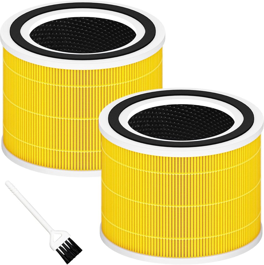 Core 300 Pet Care Replacement Filter for LEVOIT Core 300 and Core 300S Air Purifier, 3-in-1 H13 True HEPA Filter Replacement, Compared to Part # Core 300-RF-PA, 2 Pack, Yellow