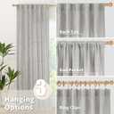 YoungsTex Dark Grey Linen Kitchen Curtains 40 Inches Long for Short Window, Semi Sheer Drapes with Rod Pocket Back Tab Light Filtering Privacy for Cafe Bathroom, 2 Panels, 42 X 40 Inch