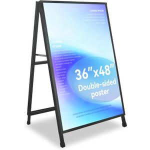A Frame Sign 36x48, Heavy Duty Double-Sided Metal Sidewalk Sign, Frame Only
