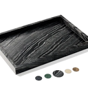 Marble Bathroom Vanity Tray, Natural Luxury Vanity Home Kitchen Bathroom Table Tray, Stone Decorative Countertop Dresser Trays for Key Coffee Perfume Jewelry Makeup (Green Texture, 12"x 5" x1.2")