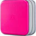 alavisxf xx CD Case, 48 Capacity Hard Plastic DVD Case Portable Zipper CD Holder Large Storage Disc Wallet Bag for Car Home Travel (Hot Pink, 48 Capacity)