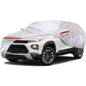 TUCAREST 6 Layers Full Car Cover for SUV- Waterproof, Insulated, Anti-UV, Snow-Proof, Anti-Wind, All-Weather, Thickened Protection, up to 178 in (Orange reflective strip)