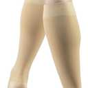Truform 20-30 mmHg Compression Stockings for Men and Women, Knee High Length, Closed Toe, Beige, Medium