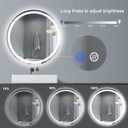 24" LED Bathroom Mirror Round Vanity Mirror, Anti-Fog, Dimmable, 3 Color Temperature, Memory Function Led Wall Mirror for Bathroom, Vanity, Shaving (Vertical/Horizontal)