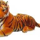 GracesDawn Stuffed Animals-Tiger 26.8 inches (Including Tail Size), Plush Animal Cat for Jungle Theme, Decoration, Cuddling, Ideal Gift for Children (Brown Tiger), Pack of 2