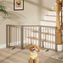 Free Standing Dog Gate Indoor, Foldable Dog Gate for Doorways Stairs, 3-Panel, 24"Tall