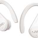 JVC Sport True Wireless Earbuds Headphones, Lightweight and Compact, Long Battery Life (up to 30 Hours), Sound with Neodymium Magnet Driver, Water Resistance (IPX5) - HAEC25TW (White) (Small, Whiite)