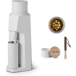 MHW-3BOMBER Electric Conical Burr Coffee Grinder, Single Dose Coffee Bean Grinder with Brush and Top Blower for Home Use/Espresso/Pour Over/Drip/French Press, Infinite Adjustable, Metal G6151W-OS