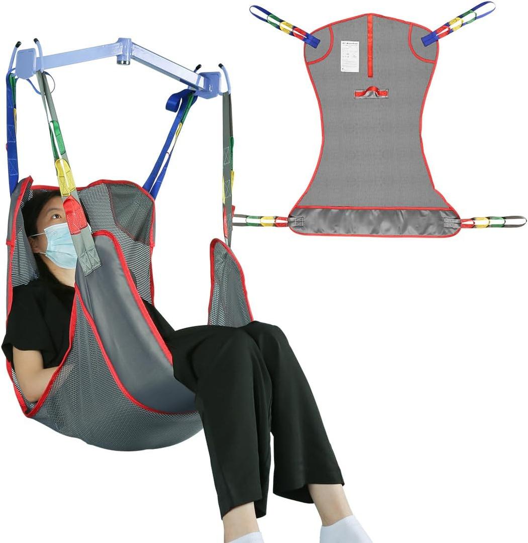 Universal Full Body Patient Lift Sling, Patient Lift Medical Sling for Bed Positioning and Bathing,Transfer Sling for Elderly,Disabled,Bedridden(Purple Gray,Small) (Small-Pack of 1 pc)
